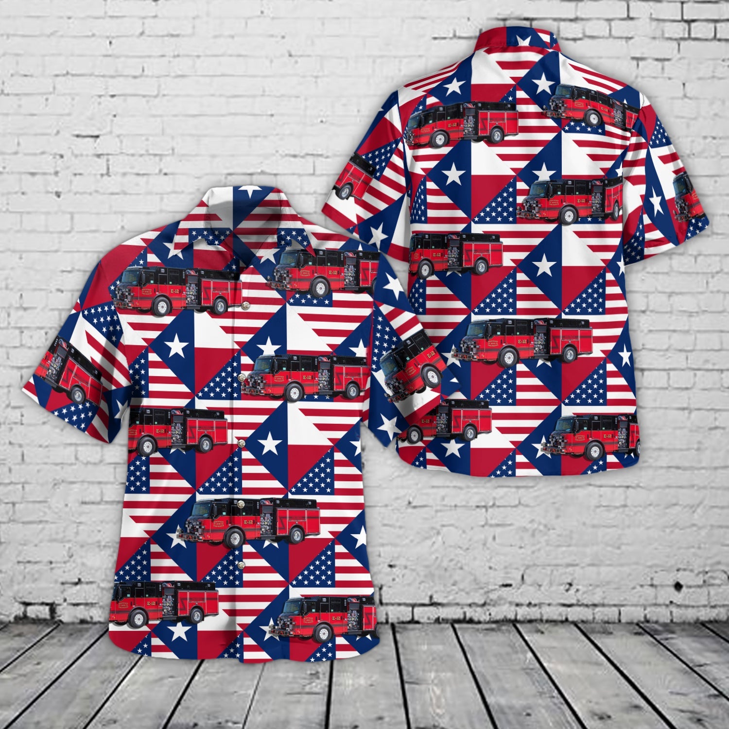 Richmond, Texas, Northeast Fort Bend Fire Department, 4th Of July Hawaiian Shirt