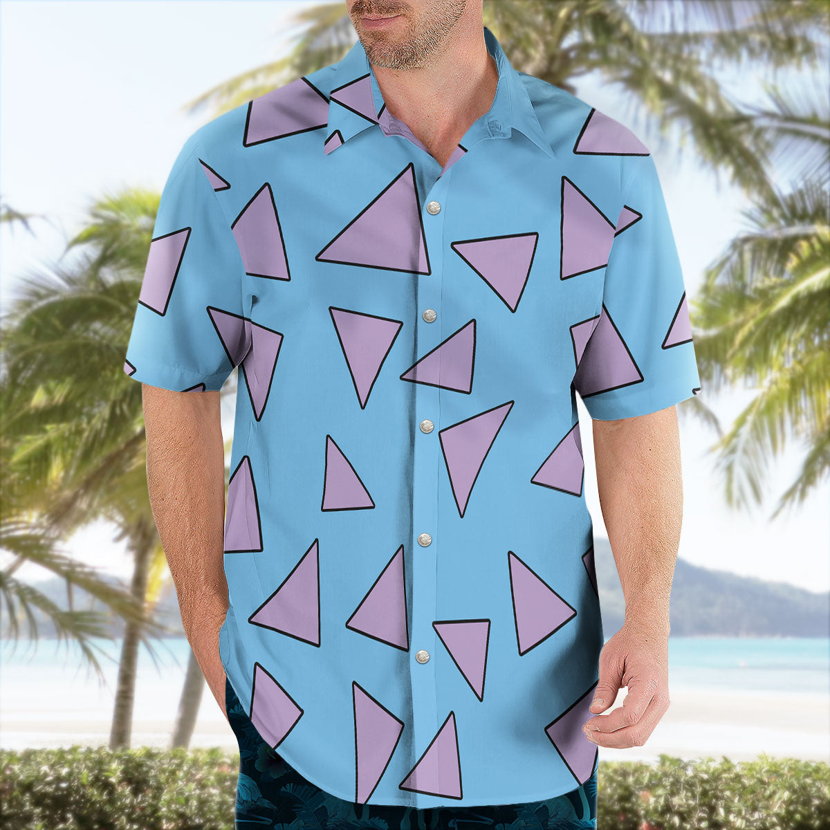 Rocko’s Modern Life Purple Triangle Pattern Hawaiian Shirt
