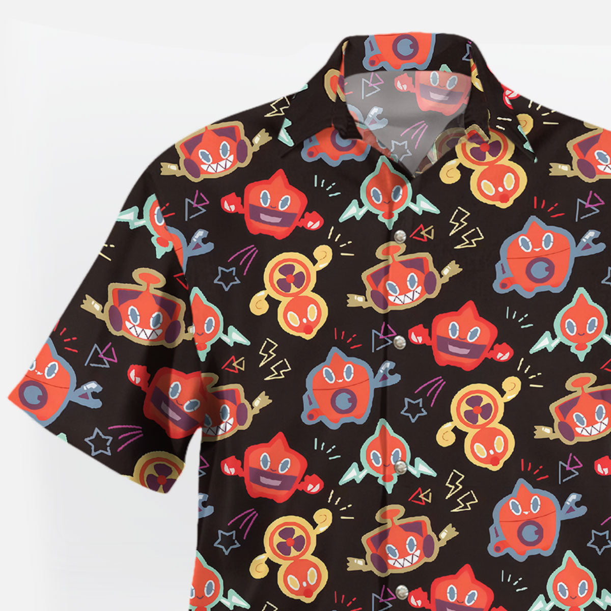 Rotom Pokedex Electric Pokemon Hawaiian Shirt | Tropi Hawaiian Shirts Store