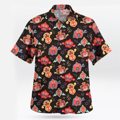 Rotom Pokedex Electric Pokemon Hawaiian Shirt | Tropi Hawaiian Shirts Store