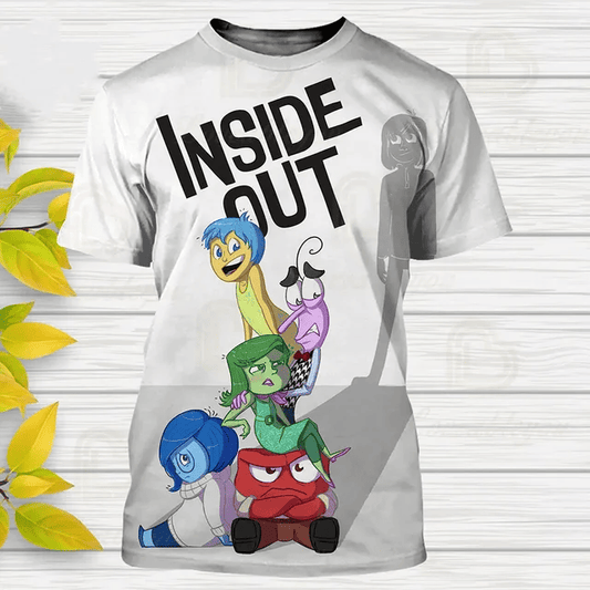 Inside Out T-Shirt Disney Inside Out Emotions Shadow T-Shirt White Unisex - Trendy Gift For Men & Women