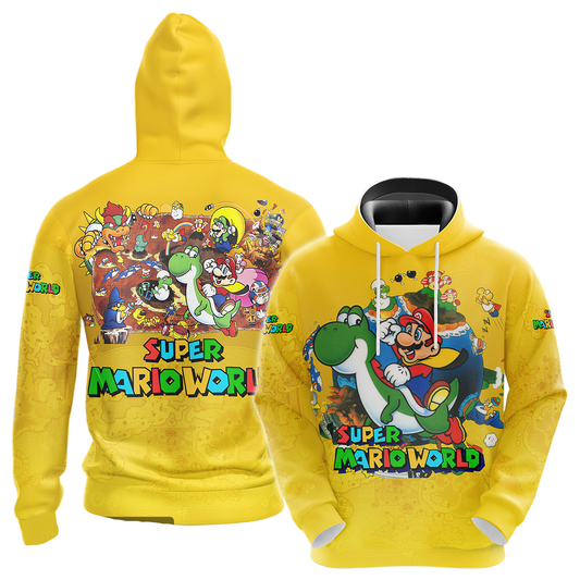 Mario Hoodie Super Mario World Characters T-Shirt Yellow Unisex - Trendy Gift For Men & Women