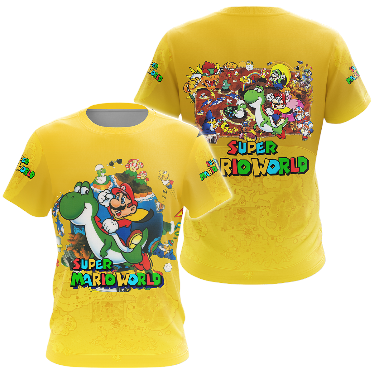 Mario Hoodie Super Mario World Characters T-Shirt Yellow Unisex - Trendy Gift For Men & Women