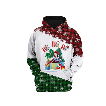 Snow White Hoodie Snow White Merry Christmas Hohoho Hoodie Green Red Unisex - Cozy Hoodie For Cold Weather