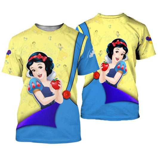 Snow White T-Shirt Snow White Princess Graphic T-Shirt Yellow Blue Unisex - Trendy Gift For Men & Women