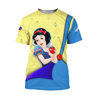 Snow White T-Shirt Snow White Princess Graphic T-Shirt Yellow Blue Unisex - Trendy Gift For Men & Women