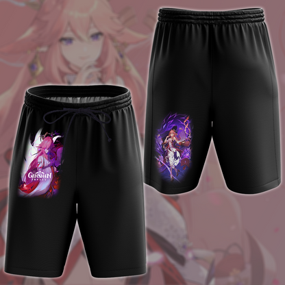 Genshin Impact Yae Miko Video Game All Over Printed T-shirt Tank Top Zip Hoodie Pullover Hoodie Hawaiian Shirt Beach Shorts Joggers