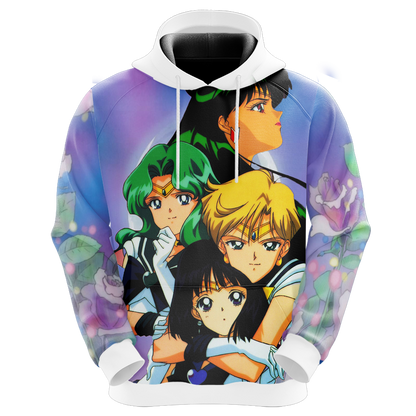 Sailor Moon Hoodie All Salors Characters Graphic Hoodie Colorful Unisex - Cozy Hoodie For Cold Weather