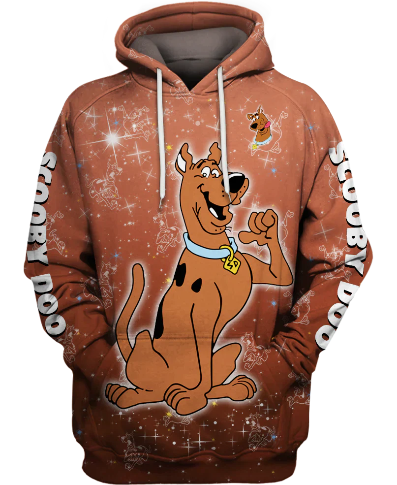 Scooby Doo Hoodie Scoobydoo Character Pattern Hoodie Brown Unisex - Cozy Hoodie For Cold Weather