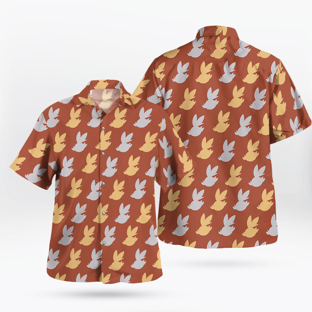 Scorbunny Pattern Short Sleeve Pokemon Hawaiian Shirt | Tropi Hawaiian Shirts Store
