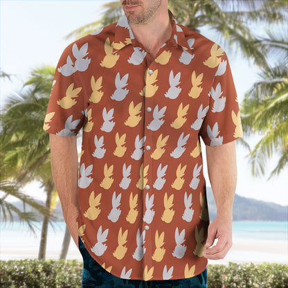 Scorbunny Pattern Short Sleeve Pokemon Hawaiian Shirt | Tropi Hawaiian Shirts Store