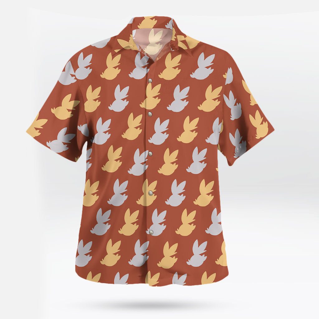 Scorbunny Pattern Short Sleeve Pokemon Hawaiian Shirt | Tropi Hawaiian Shirts Store