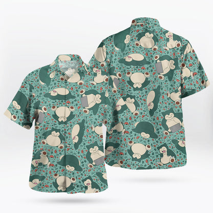 Snorlax Pokemon Hawaiian Shirt Sleepy Tropical Aloha Shirt
