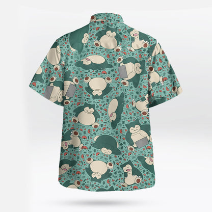 Snorlax Pokemon Hawaiian Shirt Sleepy Tropical Aloha Shirt