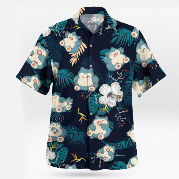 Snorlax Pokemon Hawaiian Shirt Tropical Anime Aloha Shirt - Tropi Hawaiian Shirts