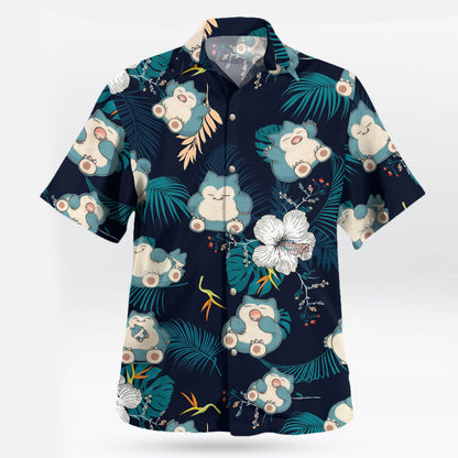Snorlax Pokemon Hawaiian Shirt Tropical Anime Aloha Shirt - Tropi Hawaiian Shirts
