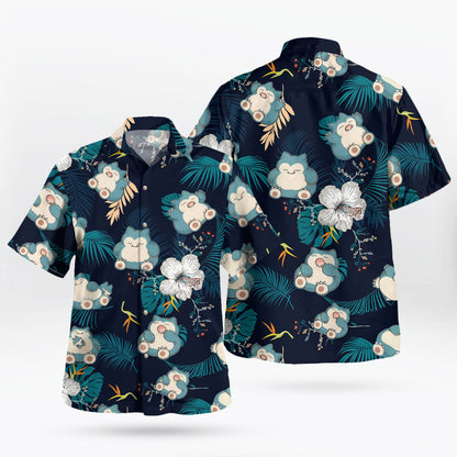 Snorlax Pokemon Hawaiian Shirt Tropical Anime Aloha Shirt - Tropi Hawaiian Shirts