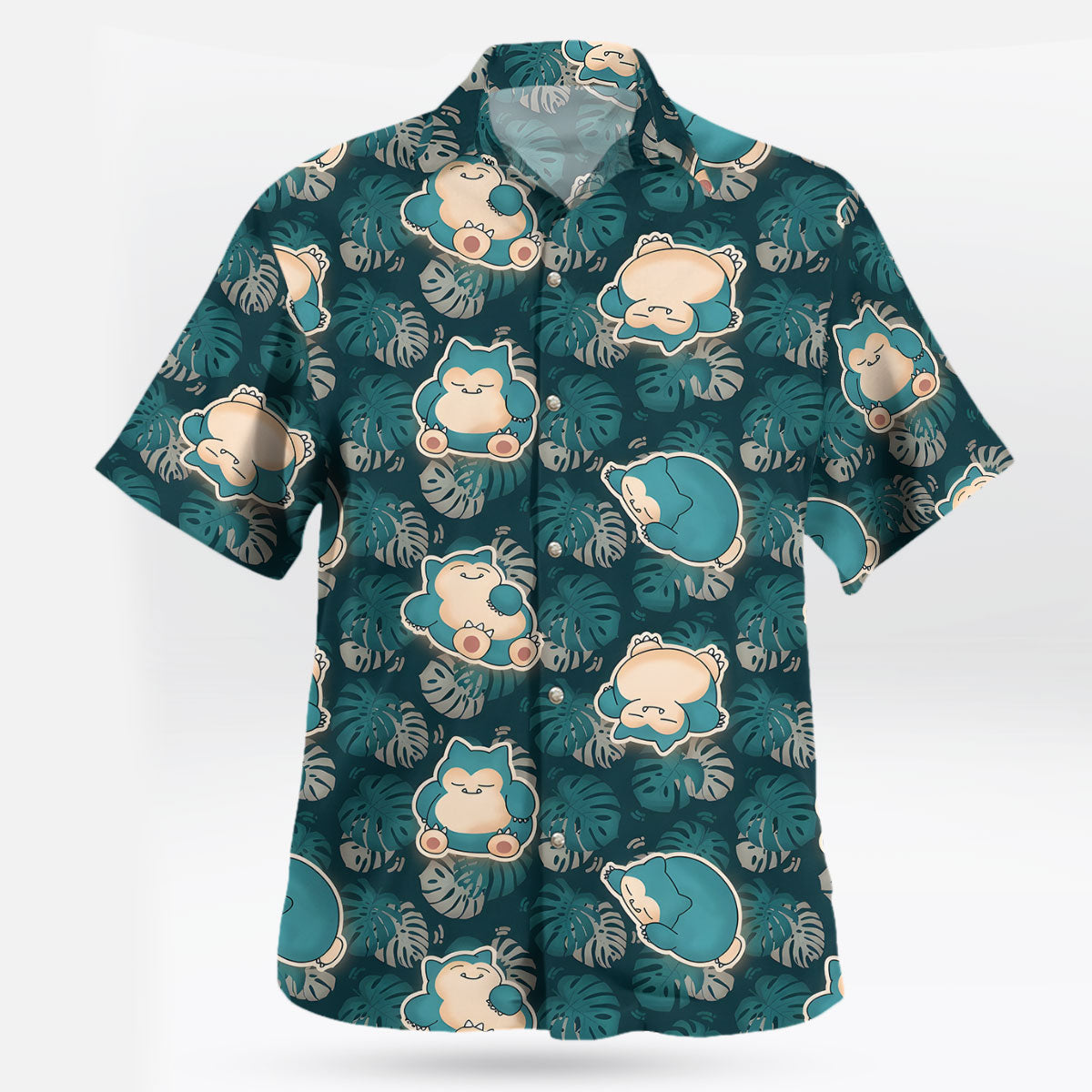 Snorlax Tropical Leaf Pokemon Hawaiian Shirt Blue Green - Tropi Hawaiian Shirts