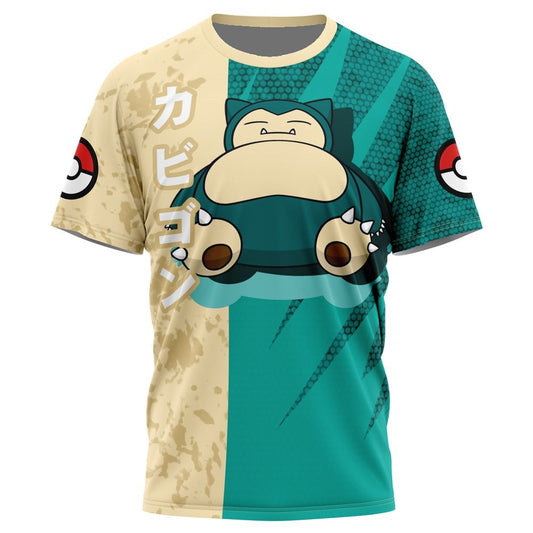 Pokemon T-Shirt Pokemon Snorlax Attack Pose T-Shirt Green Unisex - Trendy Gift For Men & Women