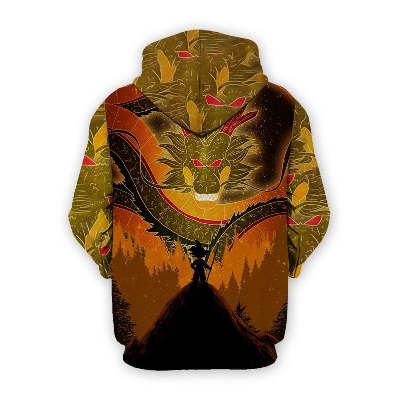  Dragon Ball Z Hoodie Eternal Dragon Face Off Son Goku Brown Hoodie Apparel   