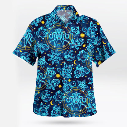Space Celestial Pokemon Hawaiian Shirt – Cosmic Style for Anime Fans - Tropi Hawaiian Shirts