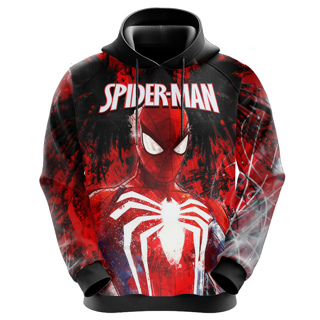 Spiderman Hoodie Marvel Spiderman Hero Graphic Web Pattern Hoodie Red Black Unisex - Cozy Hoodie For Cold Weather