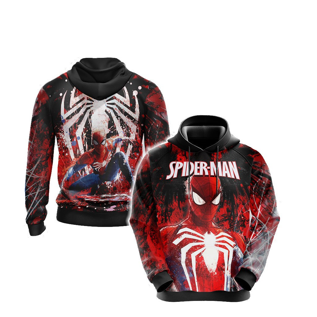 Spiderman Hoodie Marvel Spiderman Hero Graphic Web Pattern Hoodie Red Black Unisex - Cozy Hoodie For Cold Weather