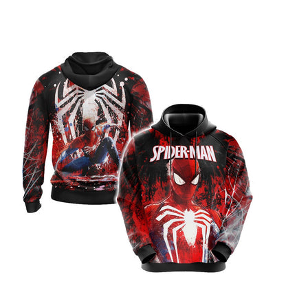Spiderman Hoodie Marvel Spiderman Hero Graphic Web Pattern Hoodie Red Black Unisex - Cozy Hoodie For Cold Weather