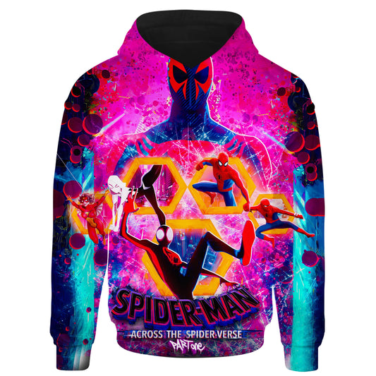 Spiderman Hoodie Marvel Accross The Spiderverse Characters T-Shirt Colorful Unisex - Trendy Gift For Men & Women