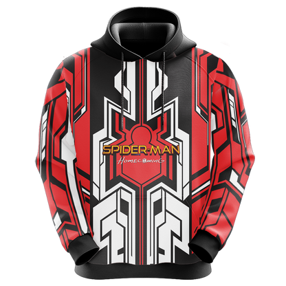 Spiderman Hoodie Marvel Spiderman Homecoming Logo Hoodie Red Black Unisex - Cozy Hoodie For Cold Weather