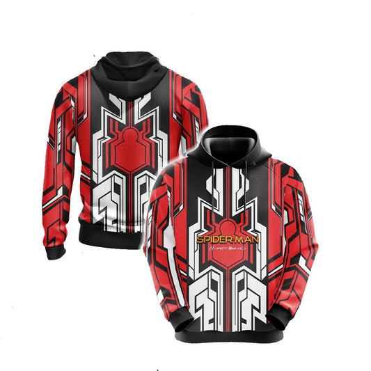 Spiderman Hoodie Marvel Spiderman Homecoming Logo Hoodie Red Black Unisex - Cozy Hoodie For Cold Weather