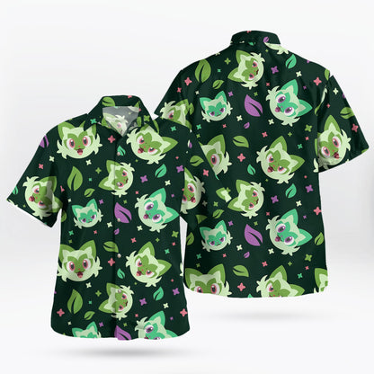 Sprigatito Aloha Pattern Pokémon Hawaiian Shirt - Tropi Hawaiian Shirts