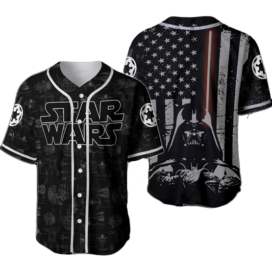 Star Wars Baseball Jersey Darth Vader American Flag Star Wars Jersey Shirt Black Unisex Adult New Release