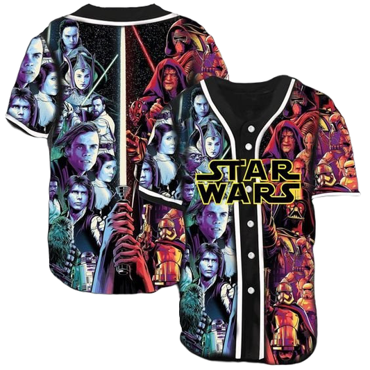 Star Wars Baseball Jersey Movie Characters Graphic Star Wars Jersey Shirt Colorful Unisex Adult New Release