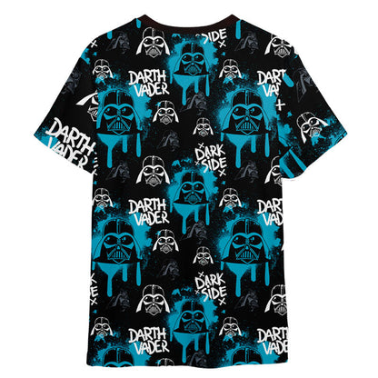 Stwa Darth Vader Pattern Blue 3D T-shirt
