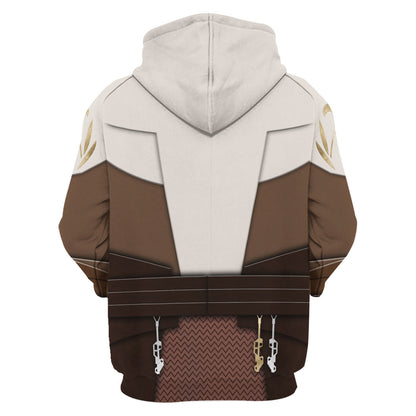 Starwars Hoodie Starwars Jedi Temple Guard Costume Hoodie White Brown Unisex