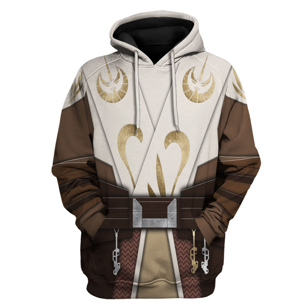 Starwars Hoodie Starwars Jedi Temple Guard Costume Hoodie White Brown Unisex