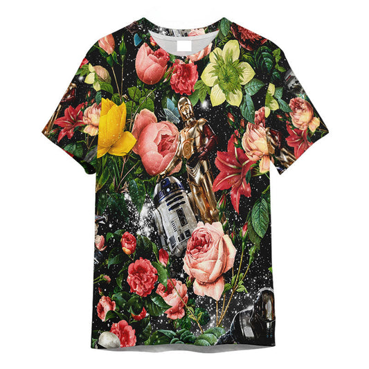 Stwa Pattern Flower Galaxy - 3D T-shirt