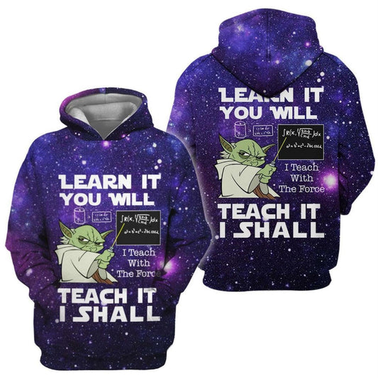 Starwars Hoodie Learn It You Will Teach It I Shall Hoodie Purple Blue Unisex