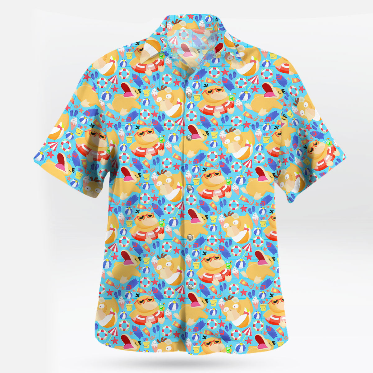 Summer Psyduck Beach Party Pokemon Hawaiian Shirt | Tropi Hawaiian Shirts Store