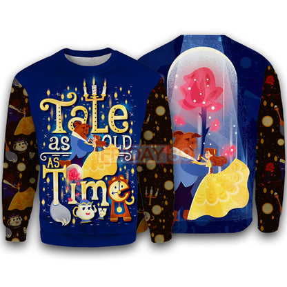 Beauty & The Beast T-shirt Beauty & The Beast Tale As Old As Time 3D Print T-shirt Awesome DN Hoodie Sweater Tank