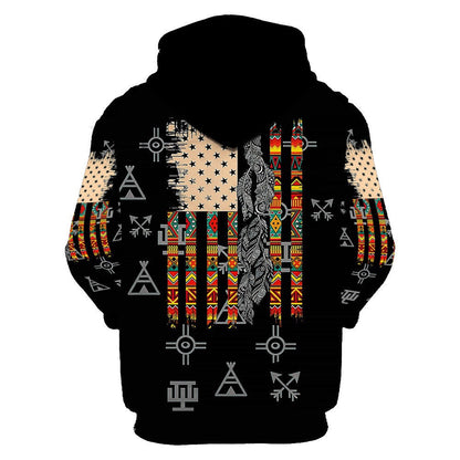 Native American Hoodie Native American Tribal Symbols Pattern Hoodie Black Unisex - Cozy Hoodie For Cold Weather