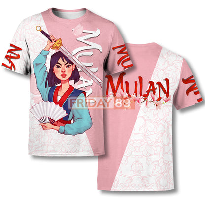 Mulan T-shirt Princess Mulan Warrior Pink All Over Print Mulan Pink Hoodie Amazing DN Hoodie Sweater Tank