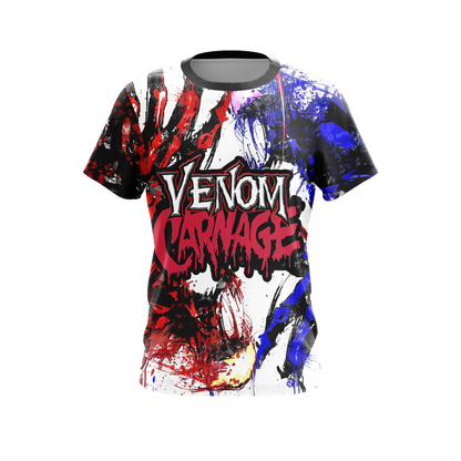 MV Shirt Venom T-shirt Venom And Carnage Fighting Red Blue Shirt