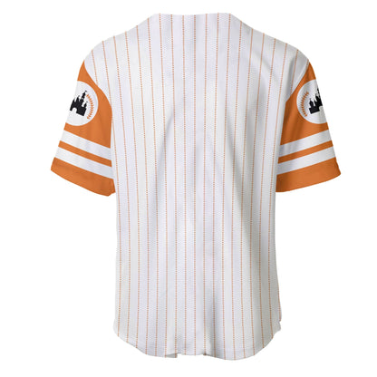 Winnie the Pooh Baseball Jersey Tigger Playing Pitcher Winnie the Pooh Jersey Shirt White Orange Unisex Adult
