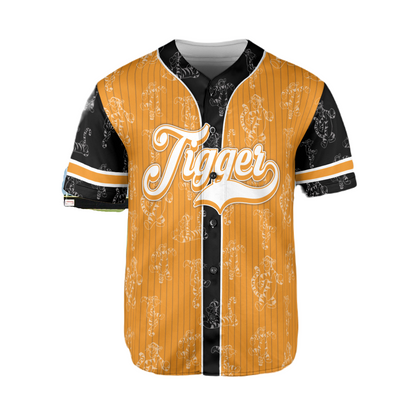 Winnie the Pooh Baseball Jersey Tigger Playing Football Winnie the Pooh Jersey Shirt Orange Unisex Adult