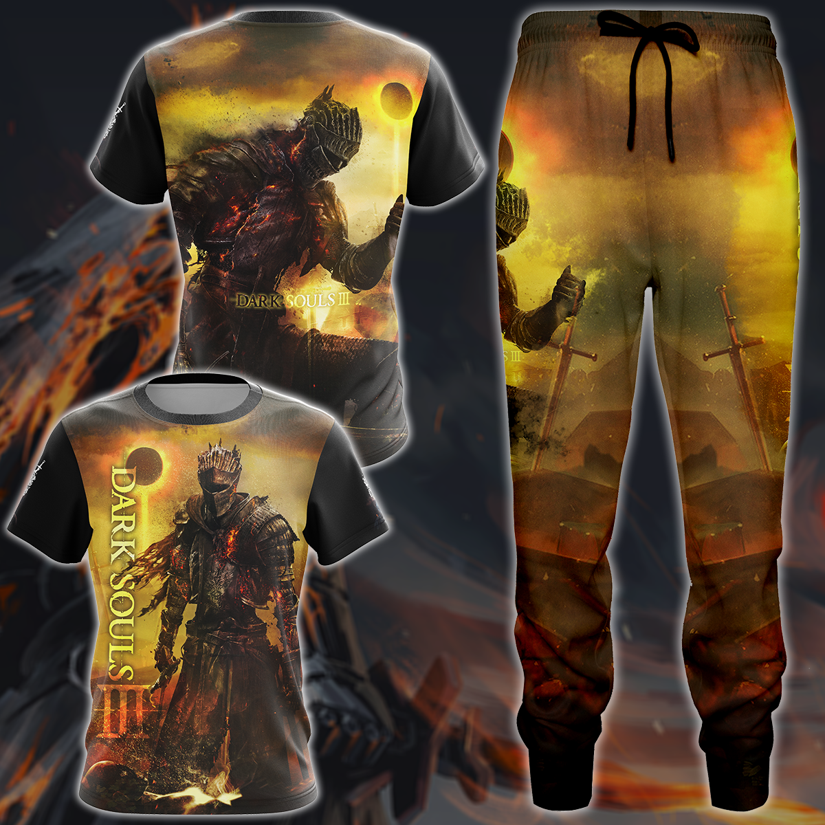 Dark Souls 3 Video Game 3D All Over Printed T-shirt Tank Top Zip Hoodie Pullover Hoodie Hawaiian Shirt Beach Shorts Jogger