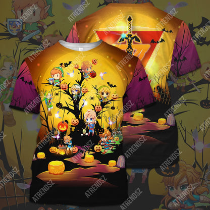  Legend Of Zelda Halloween Shirt Link Halloween Tree Z Logo T-shirt Legend Of Zelda Hoodie Sweater Tank 