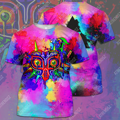 Legend Of Zelda T-shirt Majora's Mask Triforce Symbol Colorful T-shirt Hoodie Adult Unisex