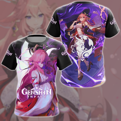 Genshin Impact Yae Miko Video Game All Over Printed T-shirt Tank Top Zip Hoodie Pullover Hoodie Hawaiian Shirt Beach Shorts Joggers